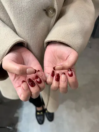 ネイル はばすみれ🎀ﾈｲﾙ 光ﾌｪｲｼｬﾙ ﾍｱのネイルデザイン
