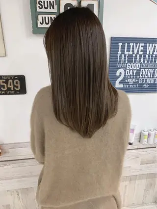 セミロング カラー 京都大人女性ショート 徒歩1分/秋山のヘアスタイル