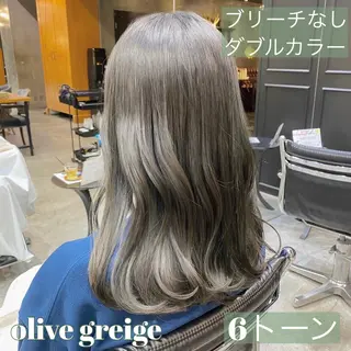 セミロング カラー 透明感カラー🌿 グレージュ🐺陽介のヘアスタイル