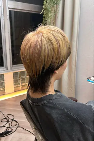 ミディアム カラー メンズ 原田 歩実のヘアスタイル