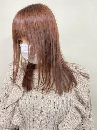 ミディアム カラー レイヤーウルフ エクステ磯部のヘアスタイル