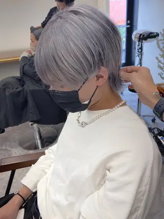 ミディアム カラー メンズ 山﨑 大暉【ダブルカラー】のヘアスタイル