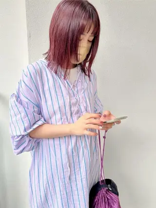 ミディアム ベージュ/髪質改善 新潟/万代/井上佑のヘアスタイル