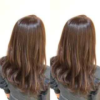 ロング カラー 韓国レイヤーカット/ ダブルカラーのヘアスタイル