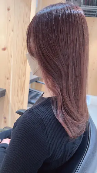 セミロング カラー スキバサミを使わない カット🌼唯🌼のヘアスタイル