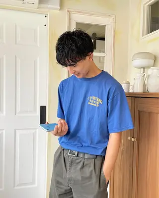 ミディアム パーマ 🍋透け感カラー🍃 オリーブ🍐Kahoのヘアスタイル