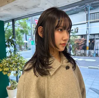 セミロング カラー ハイトーン/透け感 カラー🎀真香のヘアスタイル