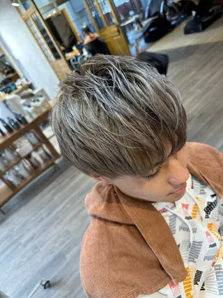 ミディアム カラー メンズ 縮毛矯正/山根勇平 /完全マンツーマンのヘアスタイル