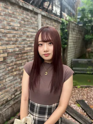 ロング カラー ミディアムレイヤー/ 艶カラー🎀　emiのヘアスタイル