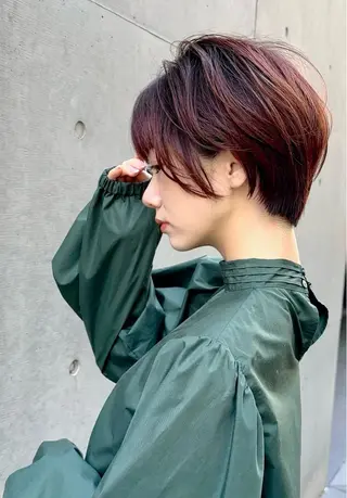 ショート 美髪矯正/酸性ストレ ート/艶カラー/堅田のヘアスタイル