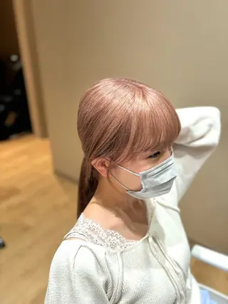ロング カラー miwa♡暖色カラー 盛れる顔周り.ヘアメのヘアスタイル