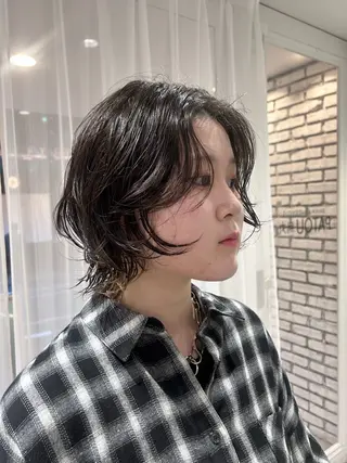 ショート パーマ 🤎オリーブカラー× パーマ特化💫森口のヘアスタイル