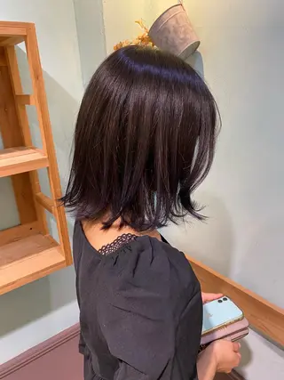 ミディアム カラー ショート& パーマ　坂本のヘアスタイル