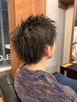 ショート カラー パーマ ヘアアレンジ メンズ キッズ ブリーチカラー🔥 パーマ【佐々木凌平】のヘアスタイル