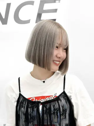 ショート カラー ヘアアレンジ 縮毛矯正🤍 盛れるボブ/ひかりのヘアスタイル
