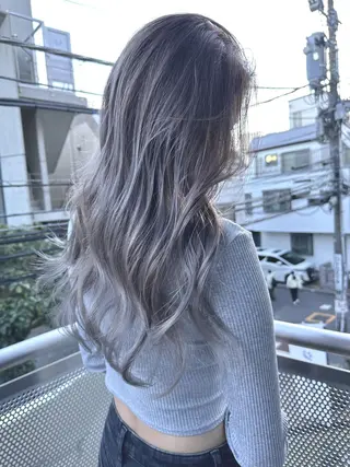 カラー ロング 山影✨バレイヤージュ ハイライト✨メンズ◎のヘアスタイル