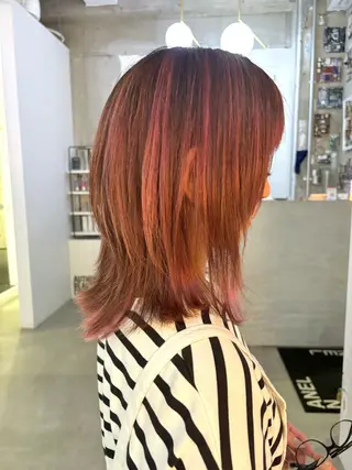 ミディアム カラー 杉水 葉月のヘアスタイル