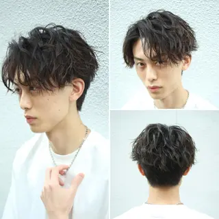 ショート パーマ ヘアアレンジ メンズ 【メンズヘアの匠】 タニ 心斎橋 アメ村のヘアスタイル