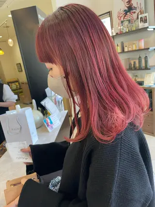 セミロング カラー コレットヘアー 田中アヤノのヘアスタイル