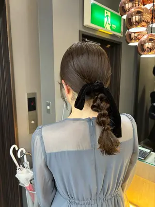 ヘアアレンジ ブリーチなしWカラー ヘアセット菜希のヘアスタイル