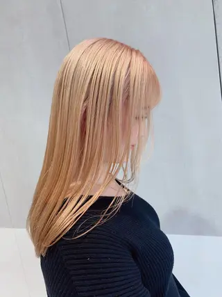 セミロング オリーブ カラー✨有坂映哉のヘアスタイル