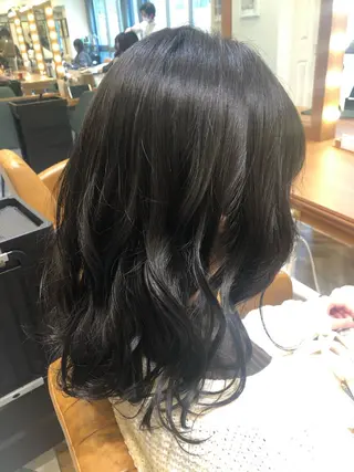 カラー 縮毛矯正 髪質改善 韓国風レイヤー 吉田のヘアスタイル