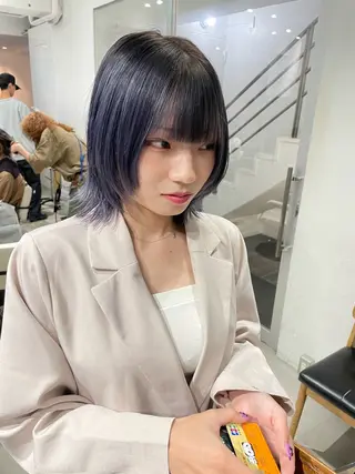 ミディアム カラー スパイラルパーマ 🌐hina⭐️のヘアスタイル
