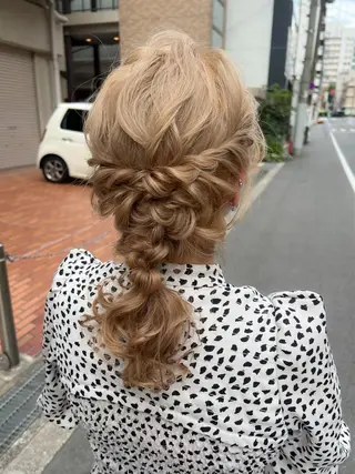 ミディアム ヘアアレンジ 谷町/Le'a /竹原しおなのヘアスタイル