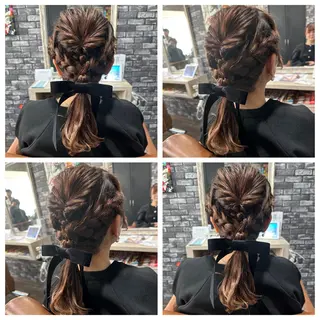 セミロング ヘアアレンジ 🎀推し活ヘアー🎀 Yuuna🐰💖のヘアスタイル