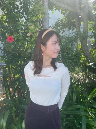 ロング パーマ ヘアーメイクデビュー所属・新里 涼花のヘアスタイル