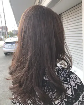 セミロング カラー レイヤーカット匠 イソザキノリユキのヘアスタイル