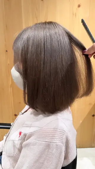 ミディアム カラー スキバサミを使わない カット🌼唯🌼のヘアスタイル