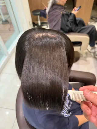 中村/韓国風レイヤー 縮毛矯正、ハイライトのヘアスタイル