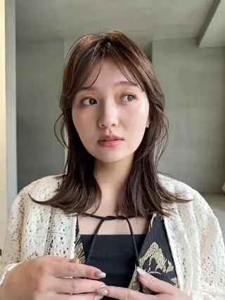 ミディアム カラー お悩み解決縮毛矯正 レイヤー達人柴崎大樹のヘアスタイル