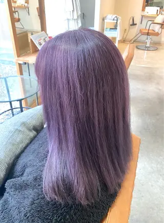 ロング 酸性ストレート/ブリ ーチなしWカラー河本のヘアスタイル