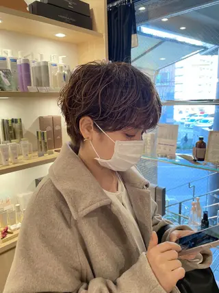 ショート パーマ 城 健太郎 💎ハイトーンのヘアスタイル