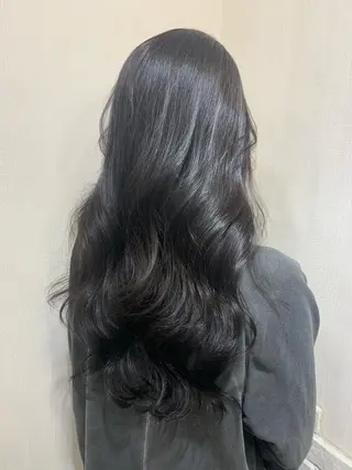 ロング カラー ヘアアレンジ きむえり/髪質改善 /うねり広がり改善のヘアスタイル