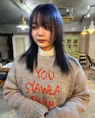 セミロング カラー ヘアアレンジ キッズ デザインパーマ メンズカット 郁美のヘアスタイル