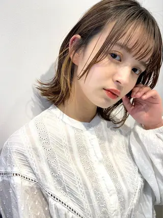 ミディアム カラー レイヤー♡ 石川優奈のヘアスタイル