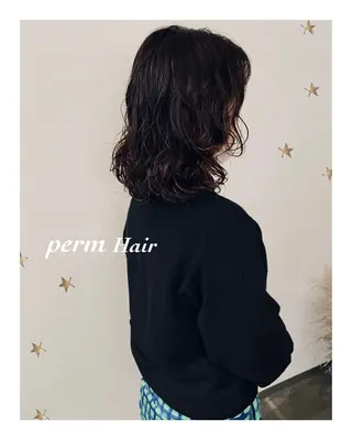 ミディアム パーマ 市川 千夏のヘアスタイル