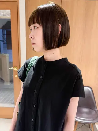 ショート カラー 似合わせボブ×地毛風 縮毛矯正❕ayanaのヘアスタイル