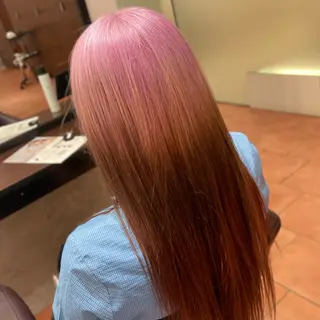 ロング カラー ⭐️韓国ブリーチ 顔周りカット⭐️のヘアスタイル