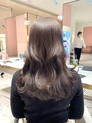 セミロング カラー ヘアアレンジ 🤎小顔レイヤー /ベージュ🤎友香のヘアスタイル
