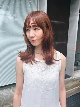 セミロング カラー qpula クプラのヘアスタイル