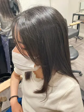 セミロング ミルクティー量産💙 💙ブリーチ特化💙のヘアスタイル