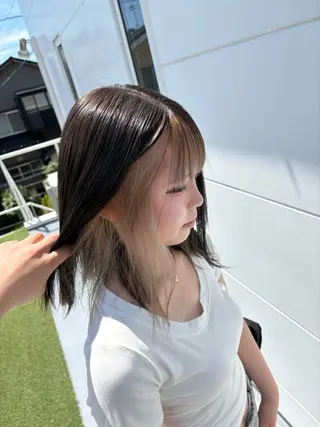カラー 透けるミルクティー ☕赤味ゼロ★はる吉のヘアスタイル