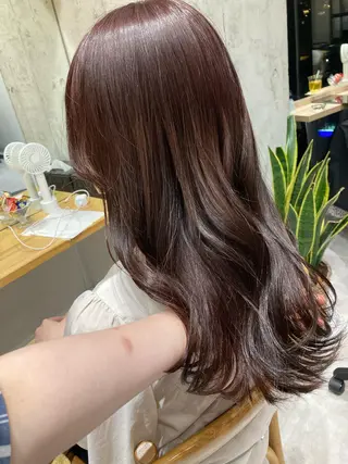 セミロング ✨色持ちの良い艶 カラー✨蟹江真世のヘアスタイル