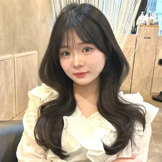 ロング 🌹ハッシュカット、 レイヤー韓国ヘア🌹のヘアスタイル