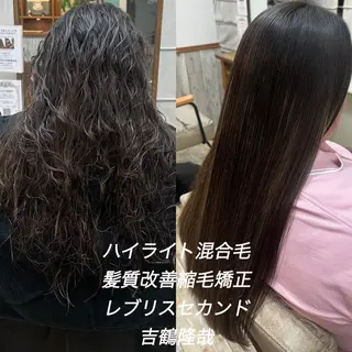ロング 髪質改善個室サロン' 白髪ぼかし・縮毛矯正のヘアスタイル