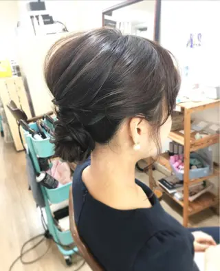セミロング ヘアアレンジ 早朝✨ヘアセット 着付け/清水玲歌のヘアスタイル